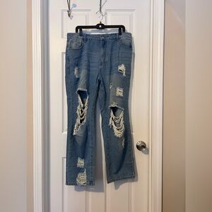 SHEIN Curve Blue Denim Jeans